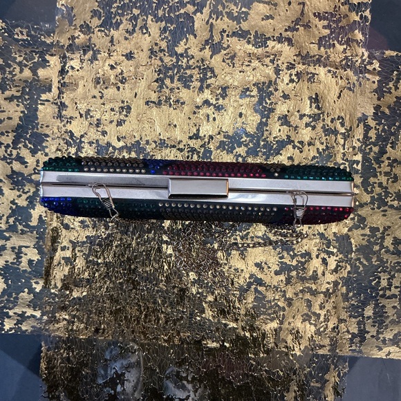Multicolor Geometric Rhinestone Clutch - Picture 3 of 4